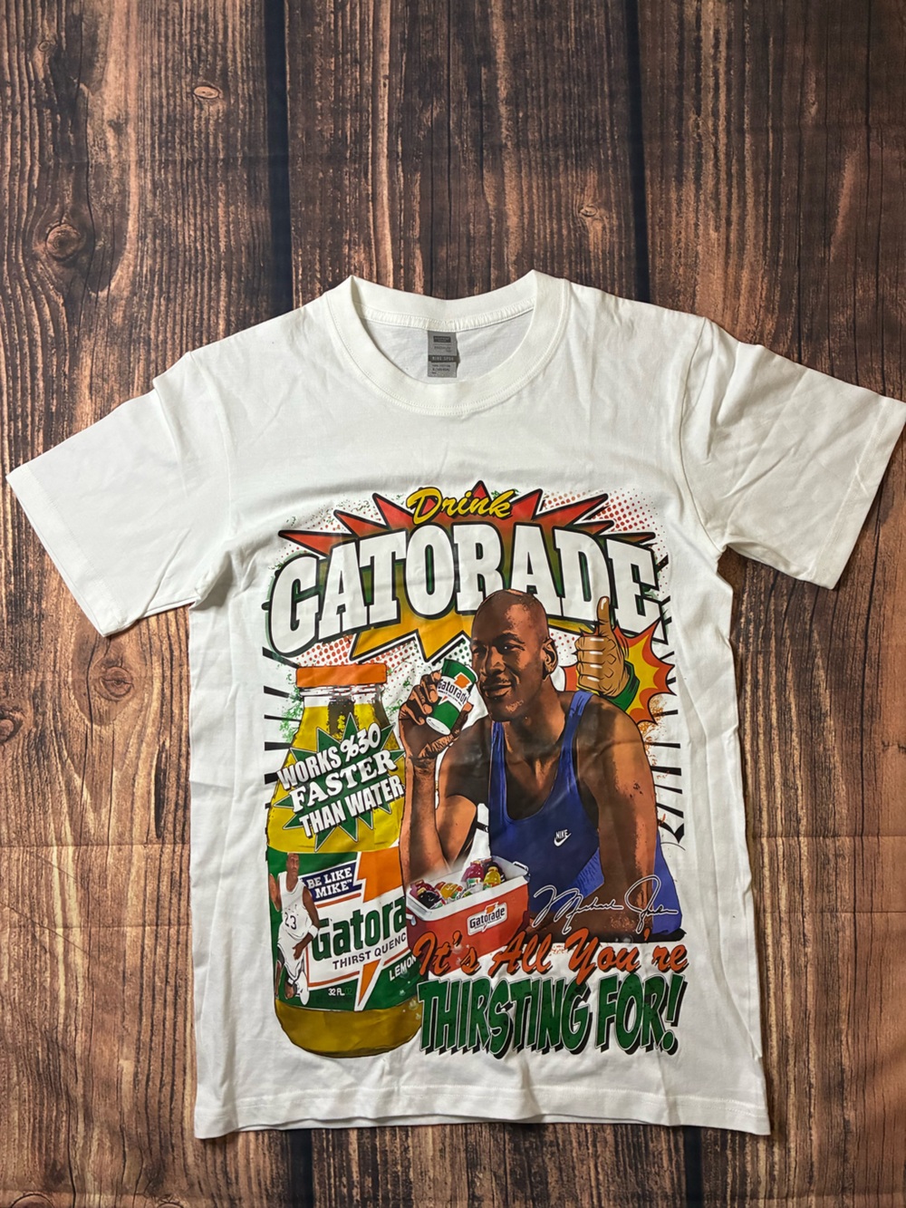 Micheal Jordan Gatorade White Graphic Tee retro